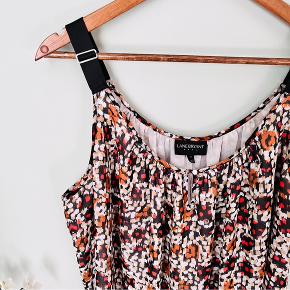 Lane Bryant Tops - Lane Bryant Printed Chiffon Tank Blouse Size 22